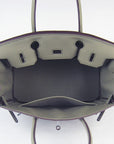 HMS Birkin 30cm Togo Leather Handbags Dark Grey Silver