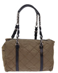 PRD Chain Shoulder Bag Nylon Brown Auth ep4518