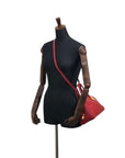 Christian D1OR CD Logo Two-way Handbag Shoulder bag Red Vintage spvfzk