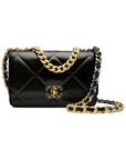 19 Chain Lambskin Cross Bag Black CH