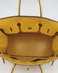 HMS Birkin 35cm Togo Leather Handbags Yellow Golden