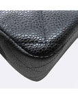 A58600 Caviar silver classic jumbo L size chain shoulder bag CH