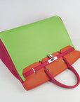 HMS Birkin 35cm Togo Leather Handbags 6099 Red/Orange/Green S