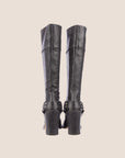 CHRISTIAN D1OR 2000 BLACK LEATHER HARNESS BOOTS