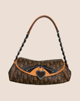 CHRISTIAN D1OR BROWN TROTTER ROMANTIQUE BAGUETTE BAG