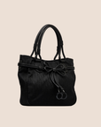 CHRISTIAN D1OR BLACK D1ORISSIMO CANVAS BOW SATCHEL
