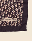 CHRISTIAN D1OR BROWN OBLIQUE SILK SCARF