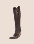 CHRISTIAN D1OR BROWN LEATHER WESTERN COWBOY BOOTS