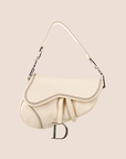 CHRISTIAN D1OR 2001 CREAM LEATHER SADDLE BAG