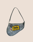 CHRISTIAN D1OR 2001 "MISS D1ORELLA" DENIM PRINT MINI SADDLE BAG