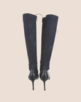 CHRISTIAN D1OR 2000 BLUE DENIM LACE UP BOOTS