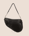 CHRISTIAN D1OR 2004 BLACK CRYSTAL GROMMET SADDLE BAG