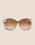 CHRISTIAN D1OR 1980s GOLD FRAME BUTTERFLY SUNGLASSES