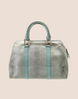CHRISTIAN D1OR 2001 PALE BLUE LIZARD EMBOSSSED BOSTON BAG