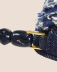 CHRISTIAN D1OR BLUE TEXTURED DENIM MALICE BAG