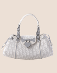 CHRISTIAN D1OR 2007 GREY & WHITE ROMANTIQUE TROTTER HANDBAG