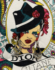 CHRISTIA D1OR 2004 GITANE PRINT V-NECK T-SHIRT