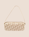 CHRISTIAN D1OR 2004 BEIGE TROTTER FLORAL EMBROIDERED MINI SHOULDER BAG