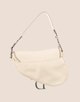 CHRISTIAN D1OR 2001 CREAM LEATHER SADDLE BAG