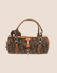 CHRISTIAN D1OR BROWN TROTTER ROMANTIQUE MINI BARREL BAG
