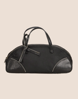 CHRISTIAN D1OR BLACK NYLON ZIPPER BOW DETAIL HANDBAG