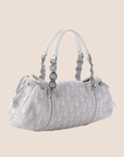 CHRISTIAN D1OR 2007 GREY & WHITE ROMANTIQUE TROTTER HANDBAG