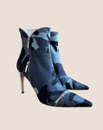 CHRISTIAN D1OR 2000 BLUE CAMOUFLAGE PRINT BOOTIES