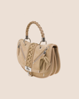 CHRISTIAN D1OR BEIGE SUEDE ADMIT IT CORSET HANDBAG