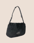 CHRISTIAN D1OR 2000 BLACK FAUX FUR MALICE BAG