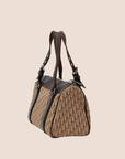 CHRISTIAN D1OR 2005 BROWN D1ORISSIMO CANVAS STREET CHIC BOSTON BAG