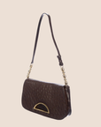 CHRISTIAN D1OR 2000 BROWN OSTRICH & CROCODILE MALICE BAG
