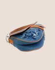 CHRISTIAN D1OR 2005 DENIM EMBROIDERED SADDLE BAG