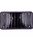 HMS Special Order HSS Birkin 35 Bag Black & Violet Porosus Crocodile with Palladium Hardware