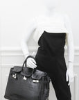 HMS Noir Crocodile Porosus Birkin 35 Bag