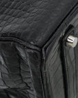 HMS Noir Crocodile Porosus Birkin 35 Bag