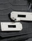 HMS Noir Crocodile Porosus Birkin 35 Bag