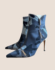 CHRISTIAN D1OR 2000 BLUE CAMOUFLAGE PRINT BOOTIES
