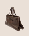 CHRISTIAN D1OR BROWN LEATHER BELTED EVERYDAY BAG