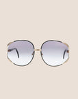 CHRISTIAN D1OR BLACK & GOLD OVERSIZED SUNGLASSES