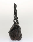 PRD Chain Shoulder Bag Leather Gunmetal Auth hk1132