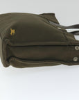 BBERRY Blue Label Tote Bag Canvas Khaki Auth hk895