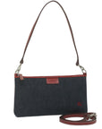 BBERRY Blue Label Shoulder Bag Denim Navy Auth hk952