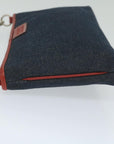 BBERRY Blue Label Shoulder Bag Denim Navy Auth hk952