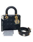 Cannage Lambskin Lucky Badges My Lady D1OR Small Dark Grey