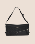 CHRISTIAN D1OR 2003 BLACK STREET CHIC ZIPPER SHOULDER BAG