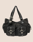 CHRISTIAN D1OR BLACK D1ORISSIMO STREET CHIC POCKET SATCHEL