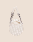 CHRISTIAN D1OR 2007 GREY & WHITE ROMANTIQUE TROTTER MINI BARREL BAG