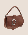 CHRISTIAN D1OR BROWN LEATHER WHIPSTITCH GAUCHO BAG