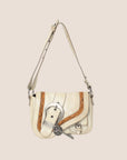 CHRISTIAN D1OR 2004 WHITE LEATHER MINI GAUCHO BAG