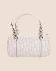 CHRISTIAN D1OR 2007 GREY & WHITE ROMANTIQUE TROTTER MINI BARREL BAG